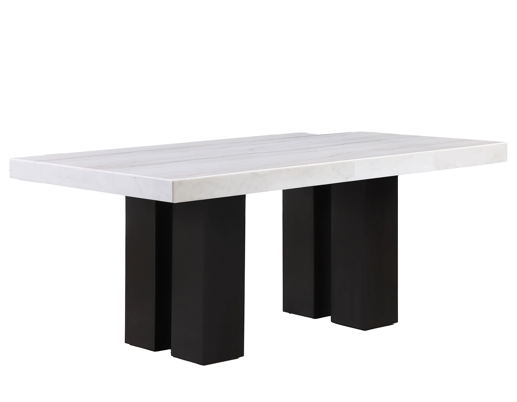 Artemis 70 inch Marble Top Dining Table, Black Finish - Image 4