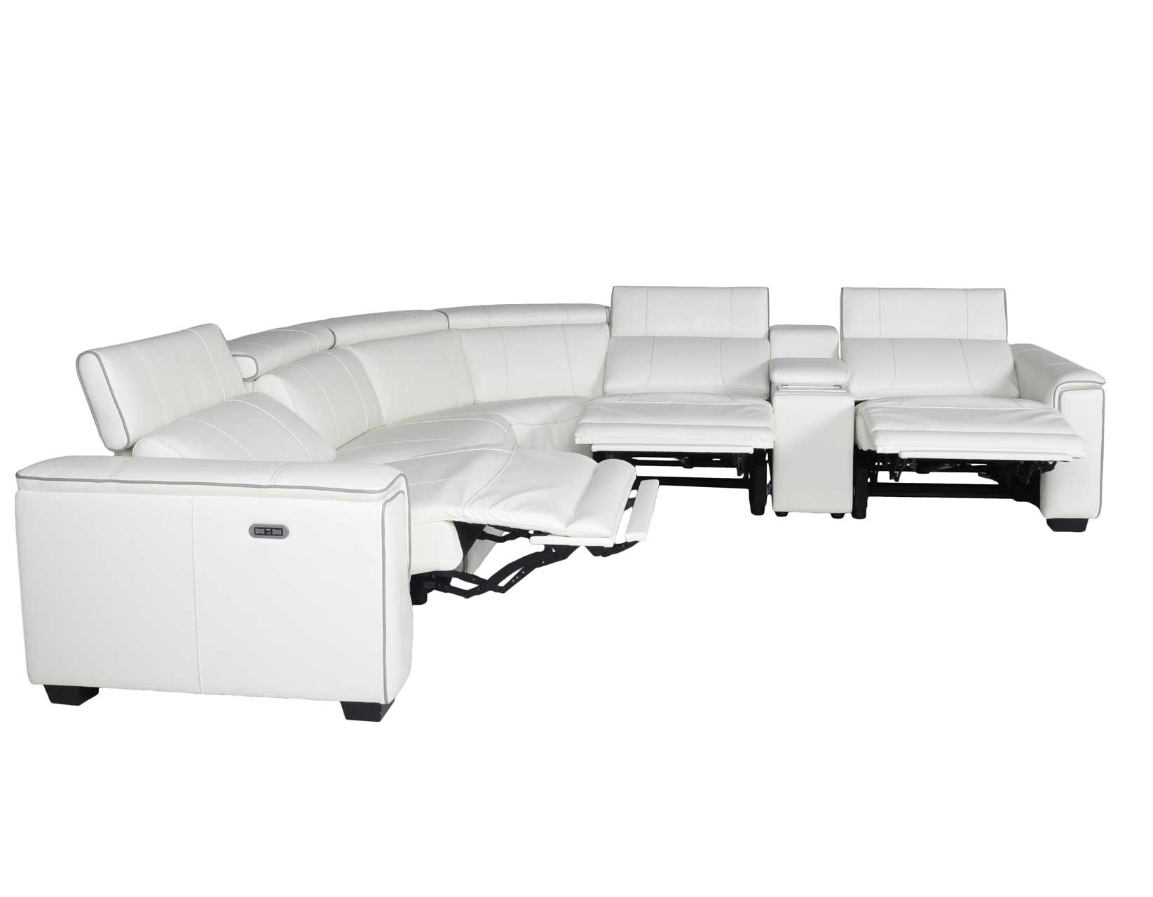 White leather store power reclining sectional