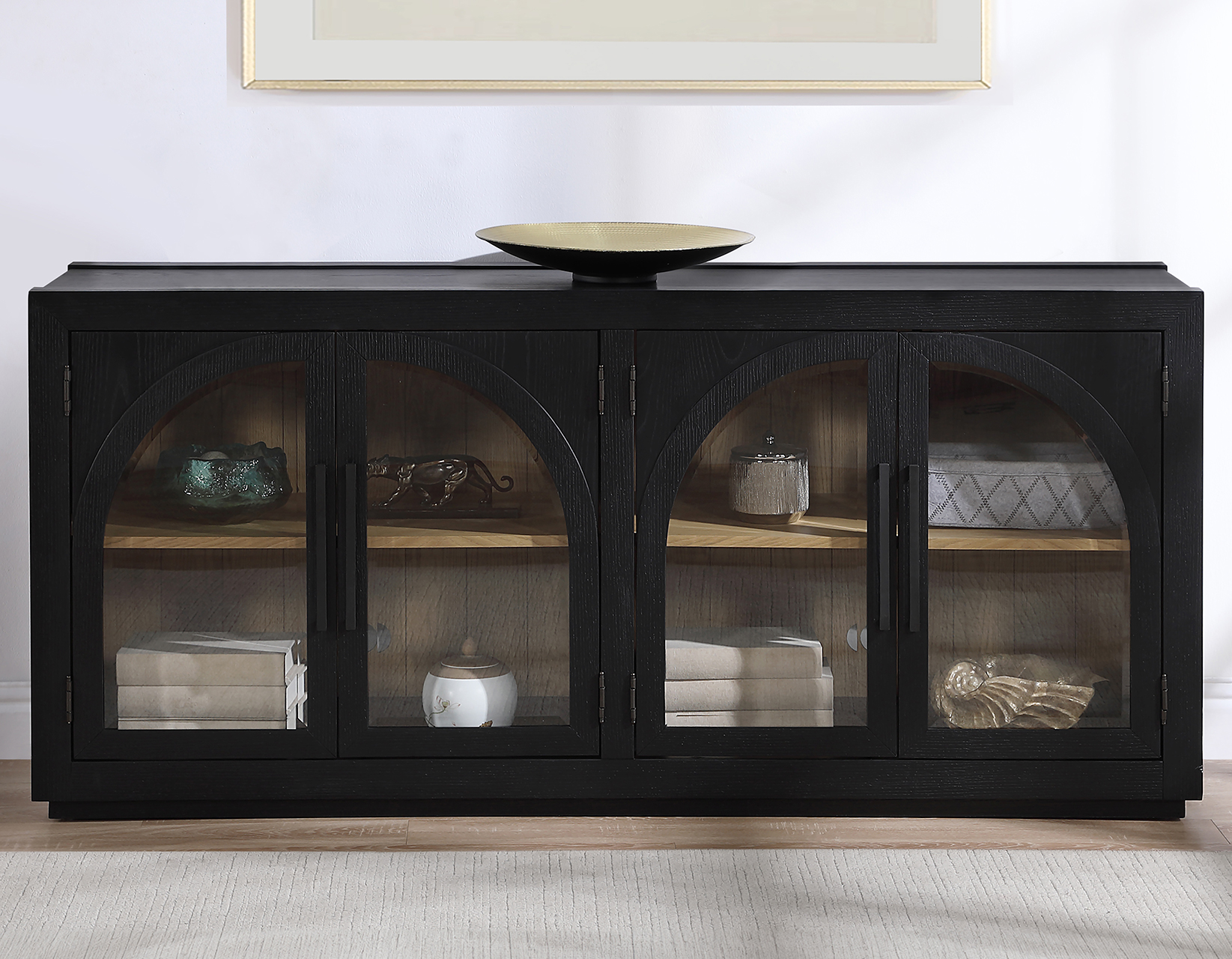 Magnolia Cathedral Doored Server, Black - Steve Silver Company