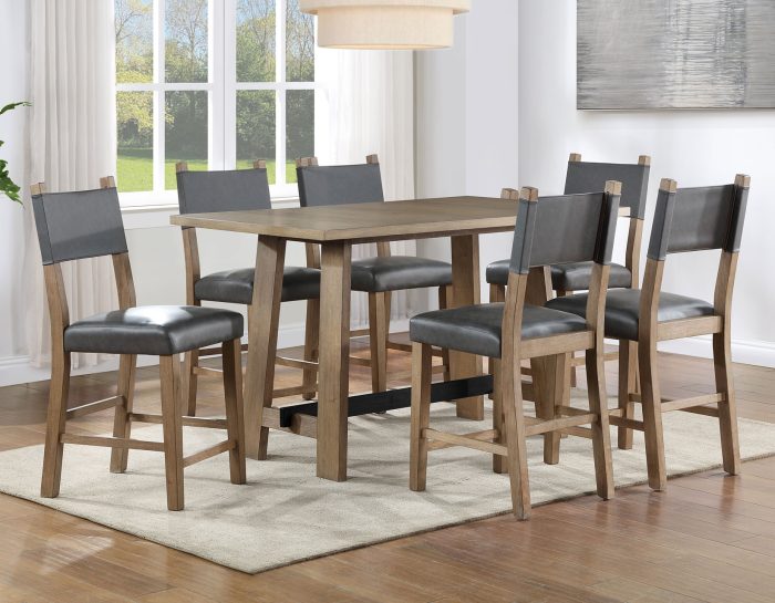 Aubrey 5-Piece 59.5" Counter Dining Set, Driftwood Finish - Image 19