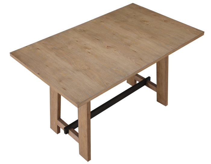 Aubrey 59.5" Counter Table, Drifwood with Black Stretchers - Image 6