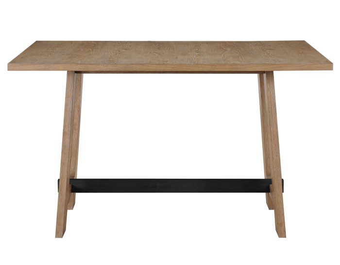 Aubrey 59.5" Counter Table, Drifwood with Black Stretchers - Image 4