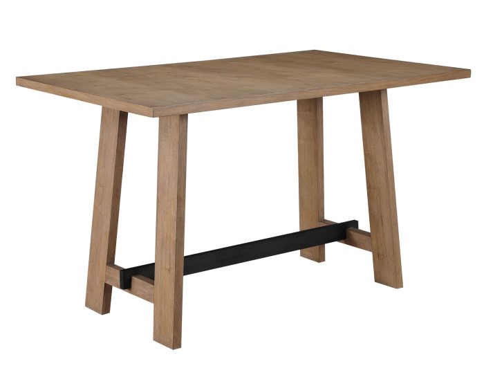 Aubrey 59.5" Counter Table, Drifwood with Black Stretchers - Image 5