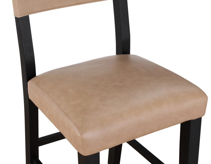 Aubrey 24" Counter Chair, Camel Vegan Leather with Black wood finish - Image 12