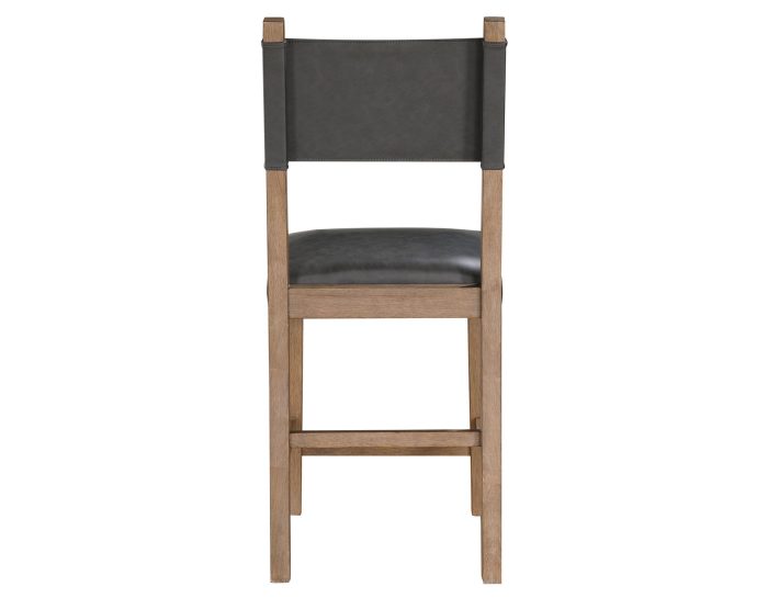 Aubrey 24" Counter Chair, Gray Vegan Leather  with Driftwood finish - Image 6