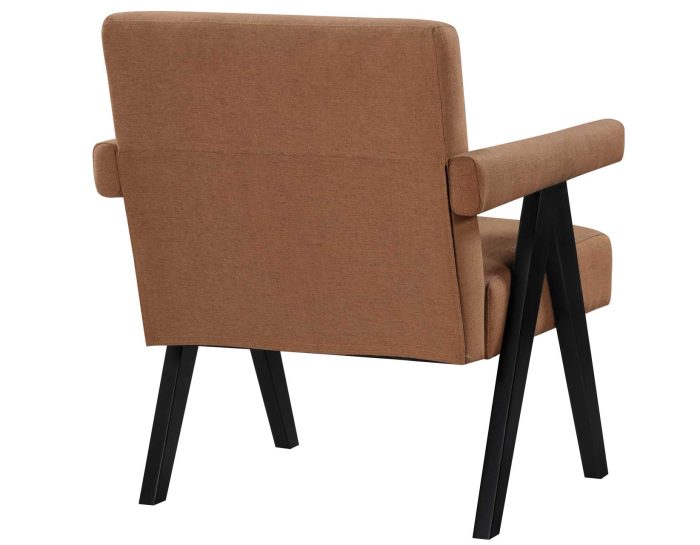 Helen Accent Chair, Rust Fabric with Black Wood Finish - Image 2