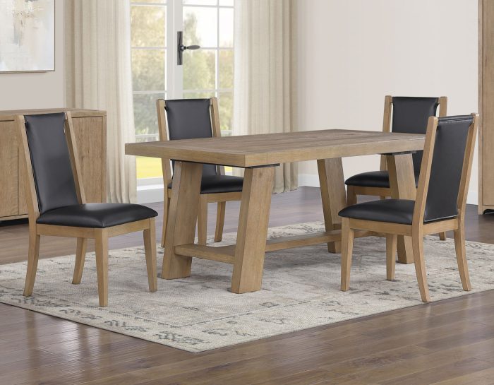 Orinda 5-Piece 72-108-inch Dining Table Set with 4 Side Chairs - Image 2