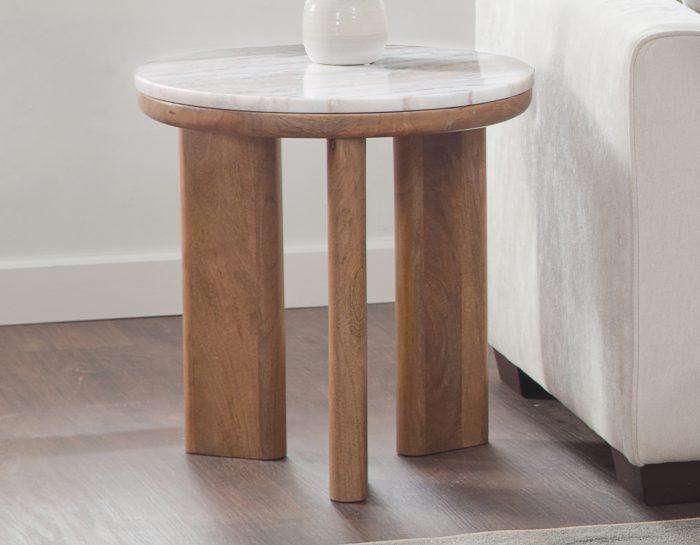 Sidney 3-Piece Round Toronto Brown Marble Top Table Set - Image 4