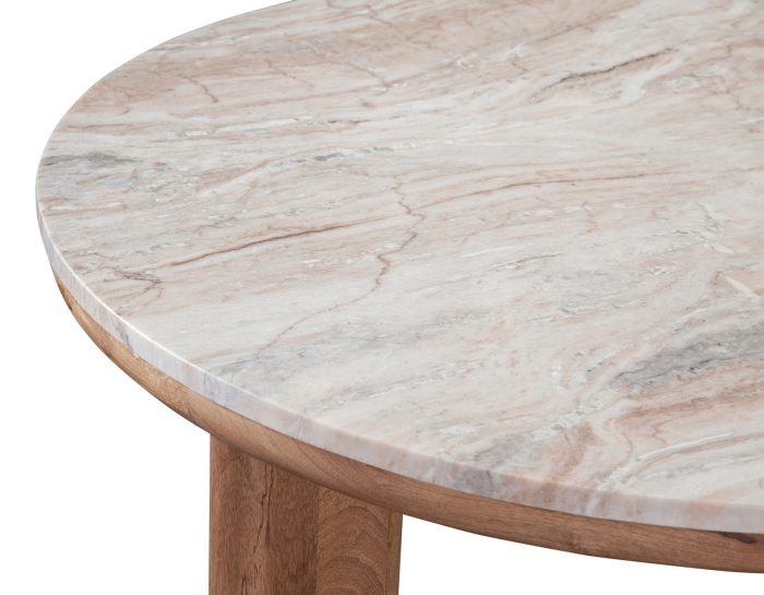 Sidney 3-Piece Round Toronto Brown Marble Top Table Set - Image 7