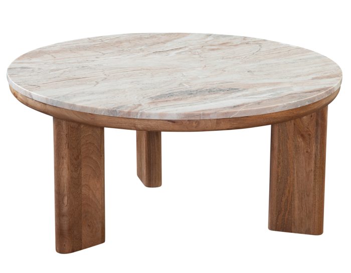 Sidney 3-Piece Round Toronto Brown Marble Top Table Set - Image 5