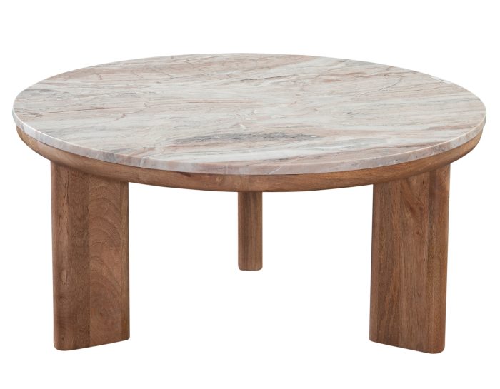 Sidney 3-Piece Round Toronto Brown Marble Top Table Set - Image 6