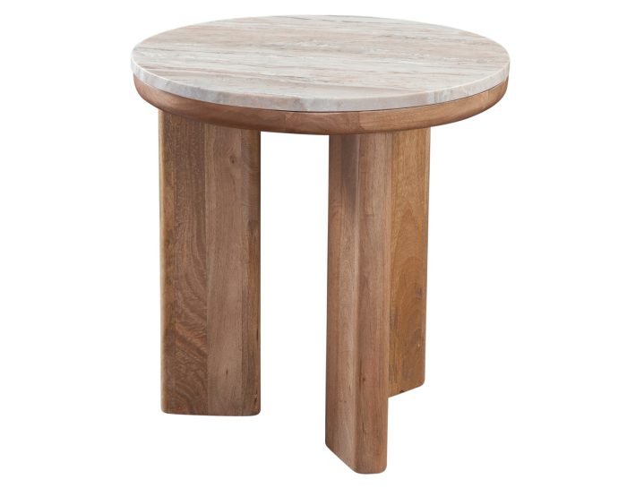 Sidney 3-Piece Round Toronto Brown Marble Top Table Set - Image 9