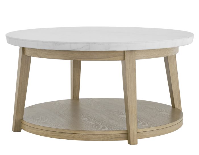 Vida 3-Piece Castered Round White Marble Top Table Set - Image 7