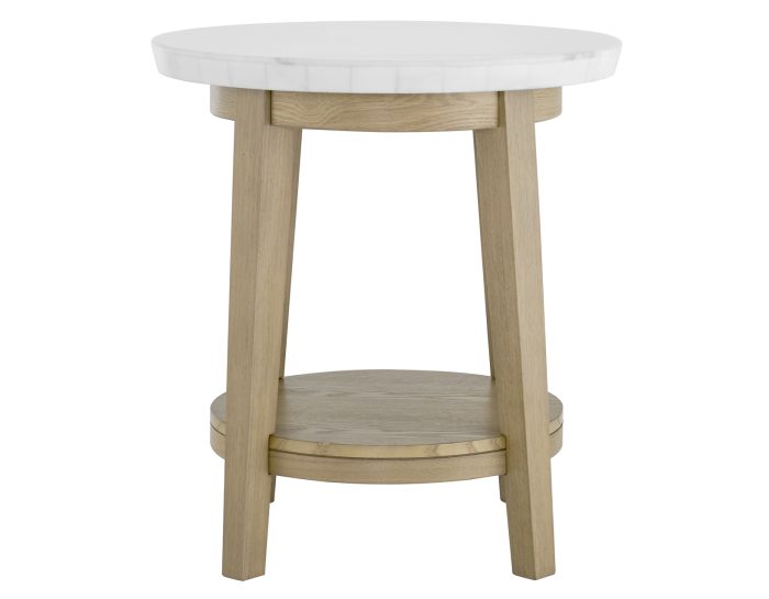 Vida 3-Piece Castered Round White Marble Top Table Set - Image 9