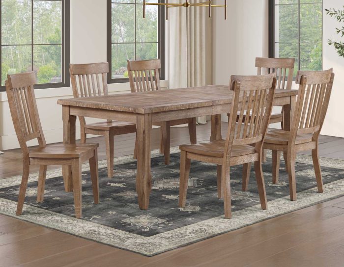 Riverdale Leg Table with 4 Wooden Side Chairs