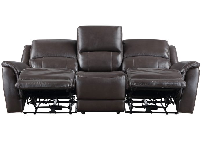 Alexandria Power Leather Reclining Sofa, Chocolate - Image 5