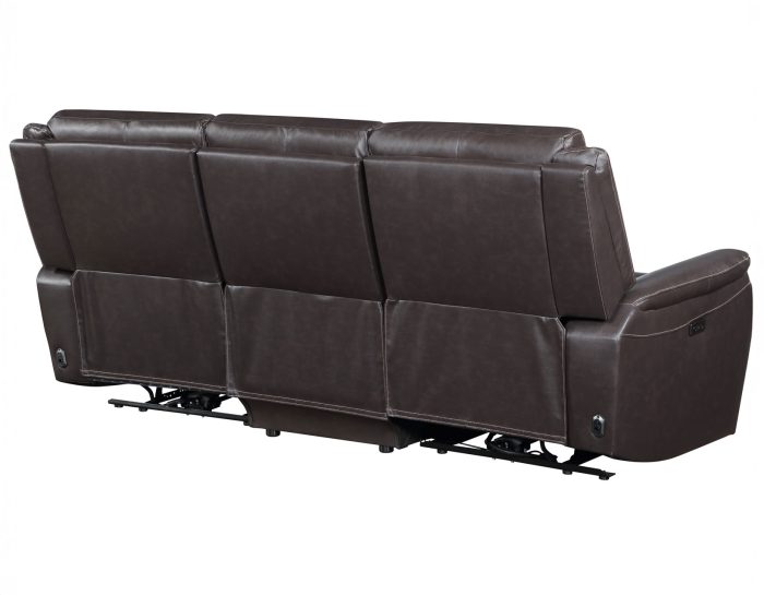 Alexandria Power Leather Reclining Sofa, Chocolate - Image 10
