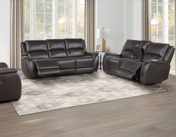 Alexandria Power Leather Reclining Sofa, Chocolate - Image 13