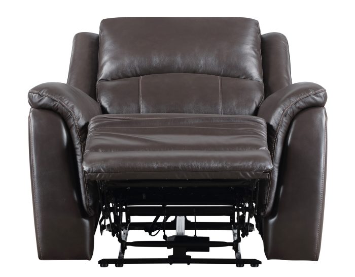 Alexandria Leather Power Recliner, Chocolate - Image 4