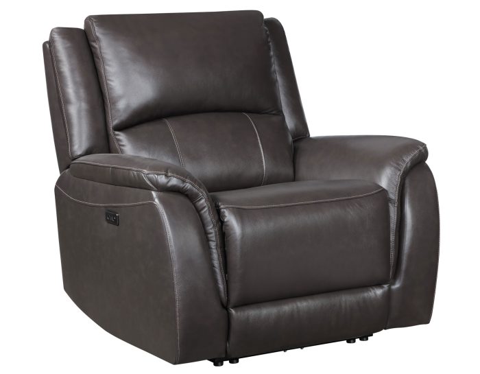 Alexandria Leather Power Recliner, Chocolate - Image 5