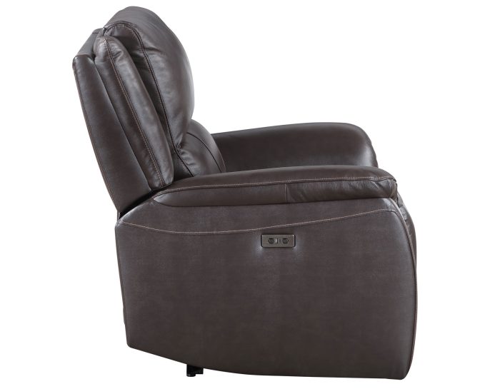 Alexandria Leather Power Recliner, Chocolate - Image 7