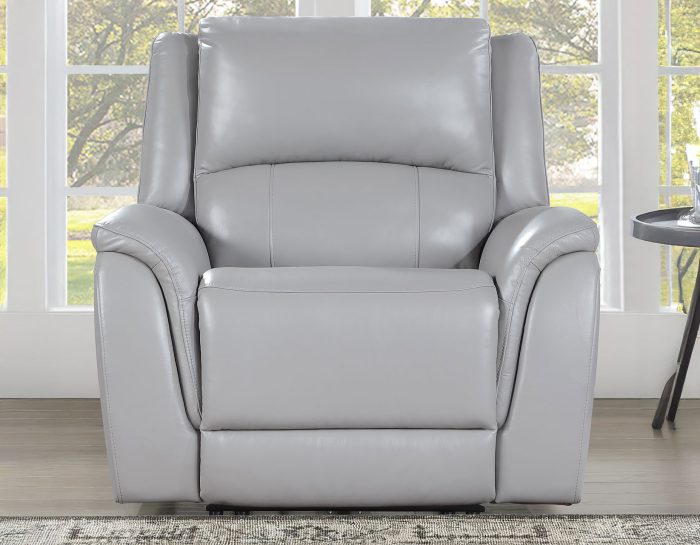Alexandria 3-Piece Leather Reclining Set - Sofa, Loveseat, Recliner, Stone - Image 8