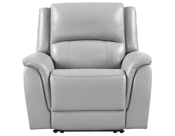 Alexandria 3-Piece Leather Reclining Set - Sofa, Loveseat, Recliner, Stone - Image 26