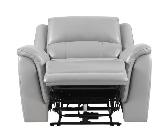 Alexandria 3-Piece Leather Reclining Set - Sofa, Loveseat, Recliner, Stone - Image 27