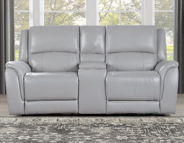 Alexandria 3-Piece Leather Reclining Set - Sofa, Loveseat, Recliner, Stone - Image 6