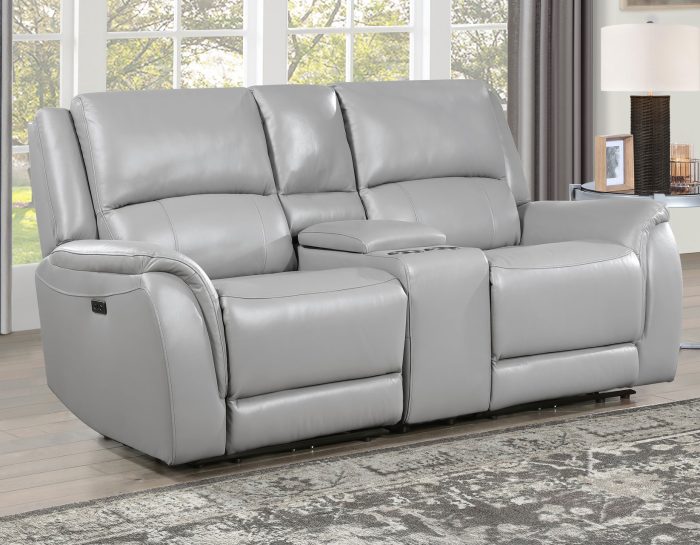 Alexandria 3-Piece Leather Reclining Set - Sofa, Loveseat, Recliner, Stone - Image 7