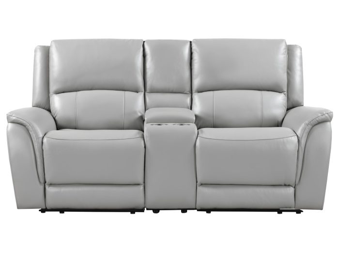 Alexandria 3-Piece Leather Reclining Set - Sofa, Loveseat, Recliner, Stone - Image 18
