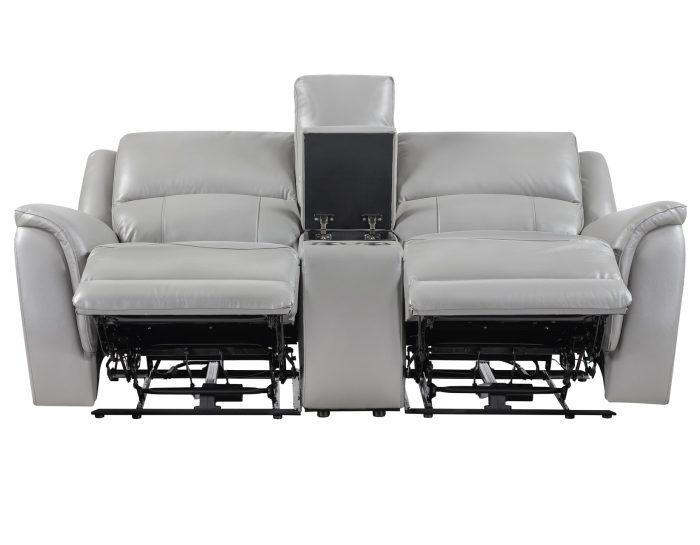 Alexandria 3-Piece Leather Reclining Set - Sofa, Loveseat, Recliner, Stone - Image 19