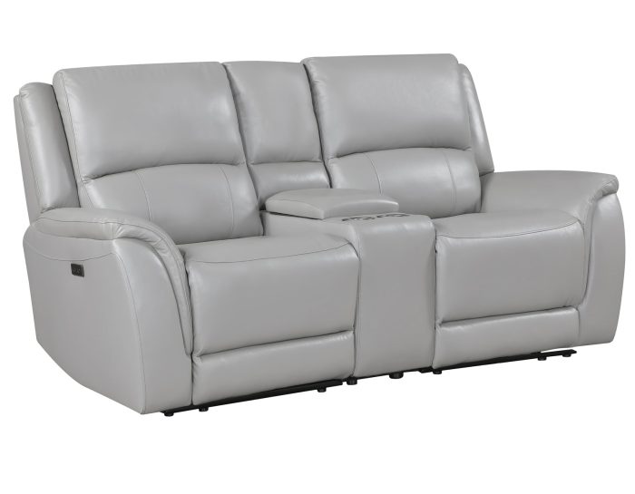 Alexandria 3-Piece Leather Reclining Set - Sofa, Loveseat, Recliner, Stone - Image 20