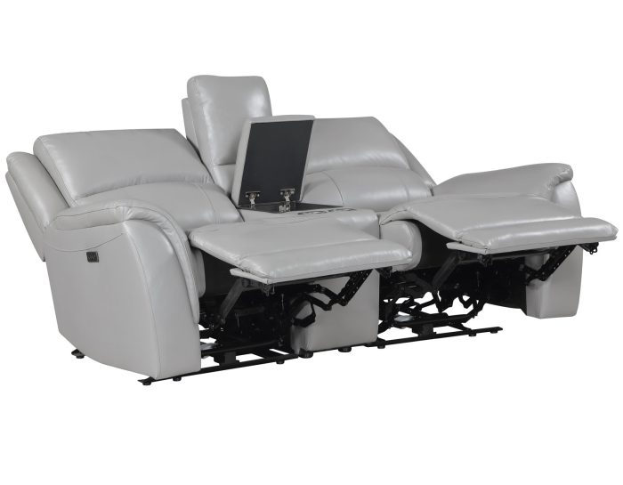 Alexandria 3-Piece Leather Reclining Set - Sofa, Loveseat, Recliner, Stone - Image 21