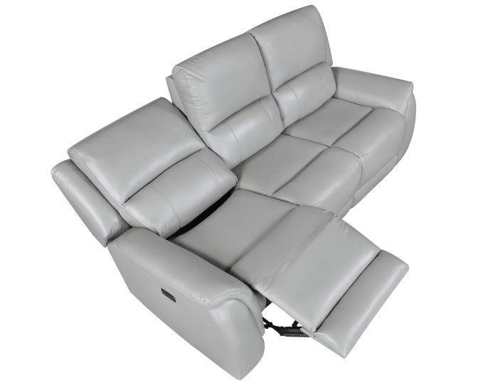 Alexandria Power Leather Reclining Sofa, Stone - Image 7