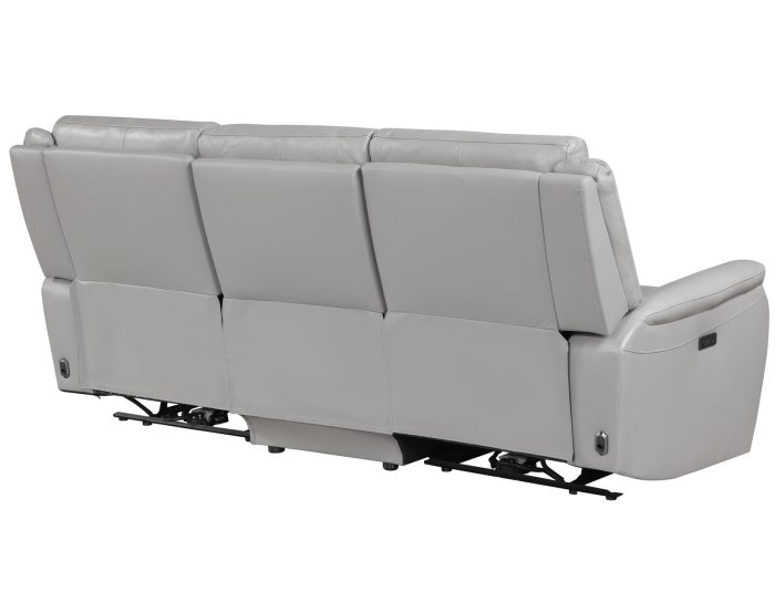 Alexandria Power Leather Reclining Sofa, Stone - Image 8