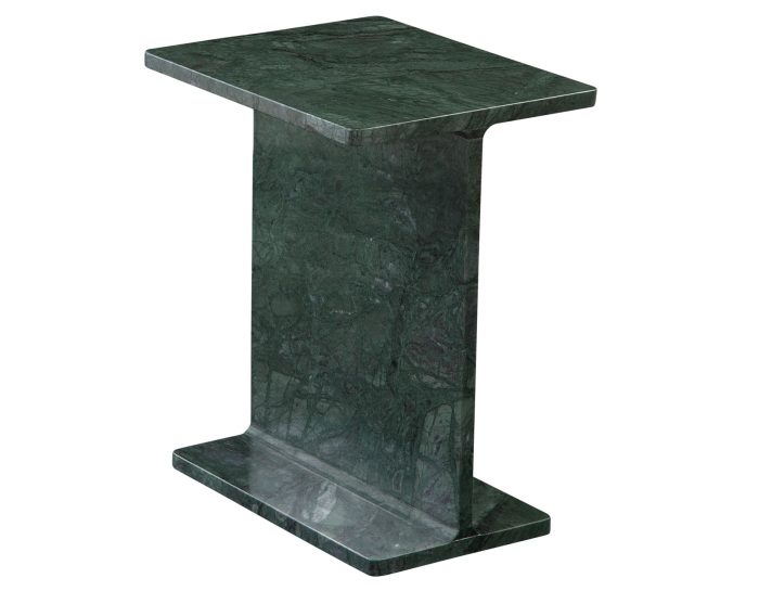 Irma I-Beam Solid Empress Green Marble Accent Table - Image 3