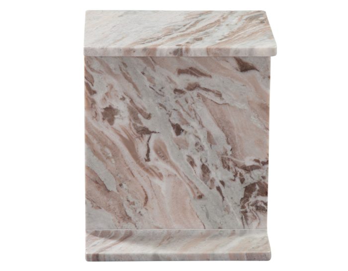Irma I-Beam Solid Toronto Brown Marble Accent Table - Image 2