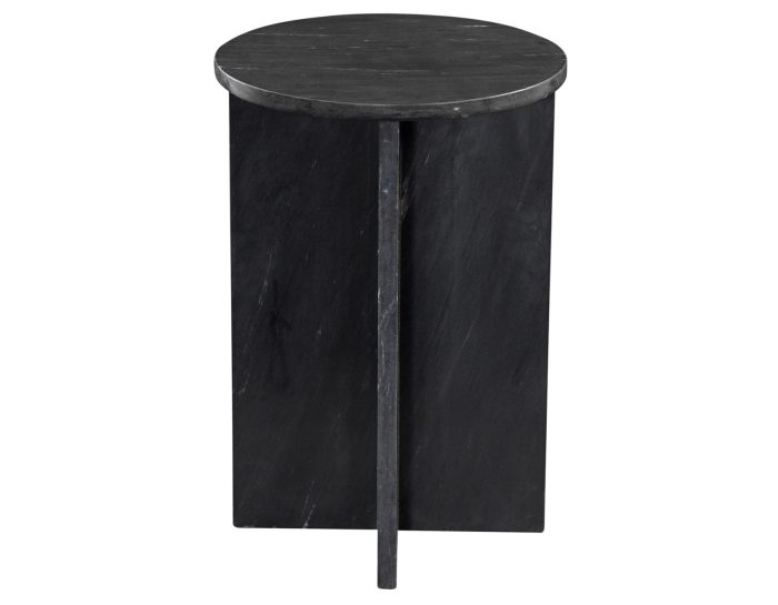 Niki Solid Black Marquina Marble End Table - Image 2