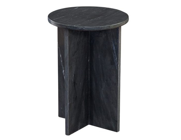 Niki Solid Black Marquina Marble End Table - Image 3