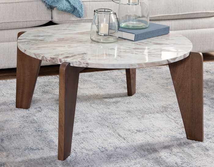 Shavon 3-Piece Solid Toronto Brown Marble Table Se - Image 3
