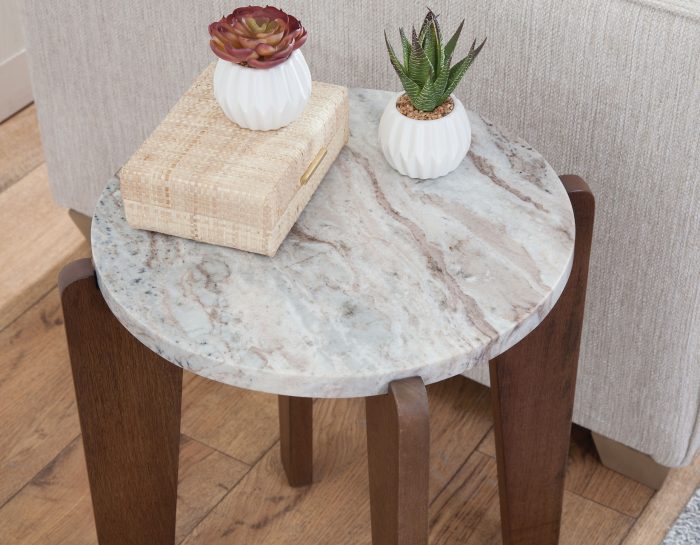 Shavon 3-Piece Solid Toronto Brown Marble Table Se - Image 11