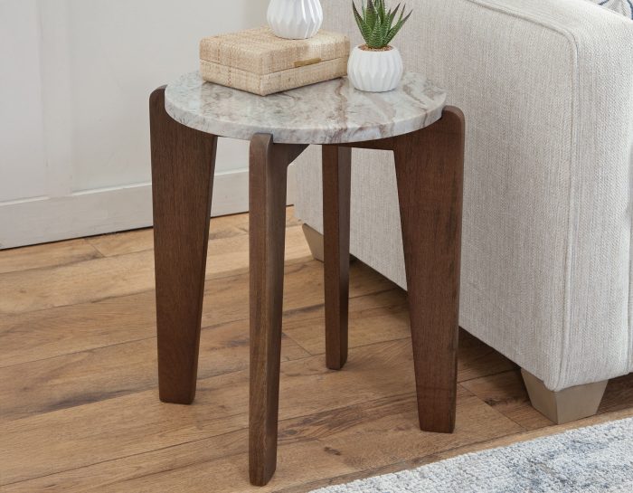 Shavon 3-Piece Solid Toronto Brown Marble Table Se - Image 4