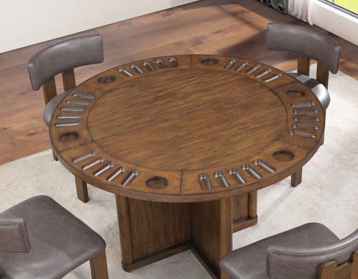 Cambridge 6-Piece Dining Set with Folding Removable Game Top and 4 Side Chairs - Image 24