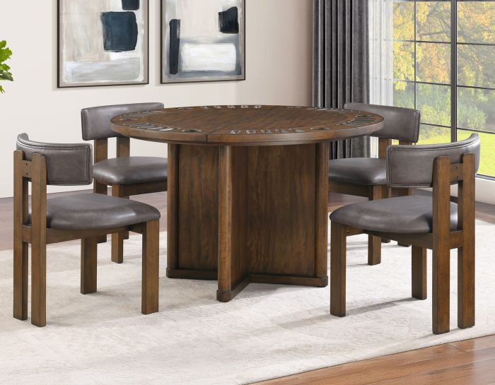 Cambridge 6-Piece Dining Set with Folding Removable Game Top and 4 Side Chairs - Image 5