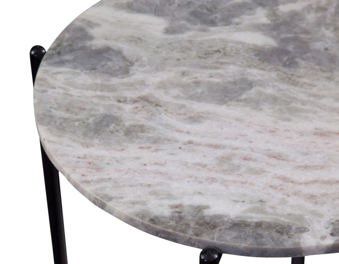 Coleen Sanwar Green Marble 18" Round End Table - Image 5