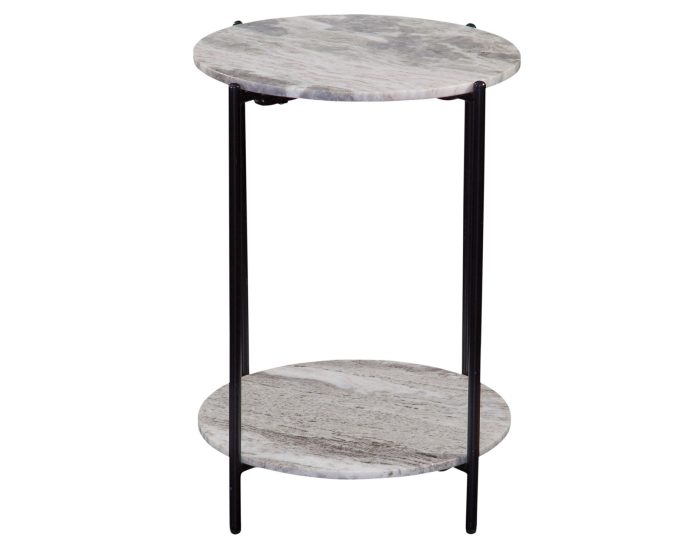 Coleen Sanwar Green Marble 18" Round End Table - Image 4