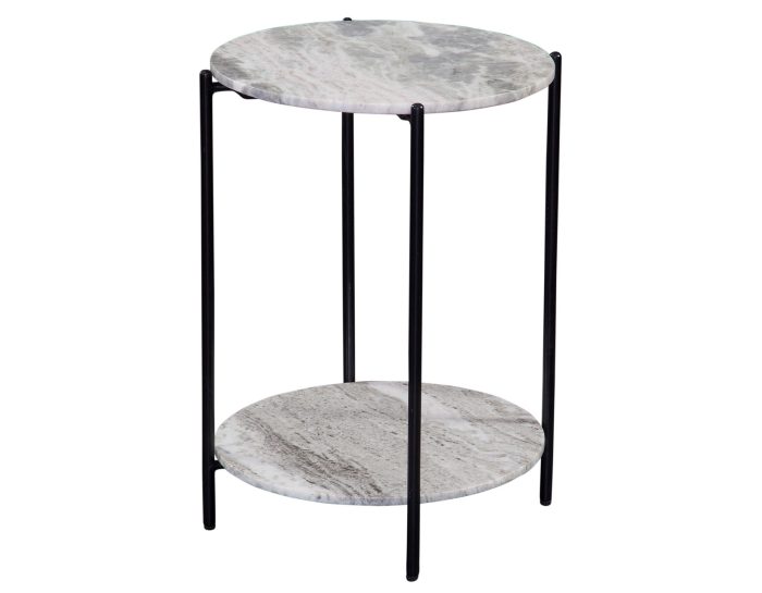 Coleen Sanwar Green Marble 18" Round End Table - Image 3