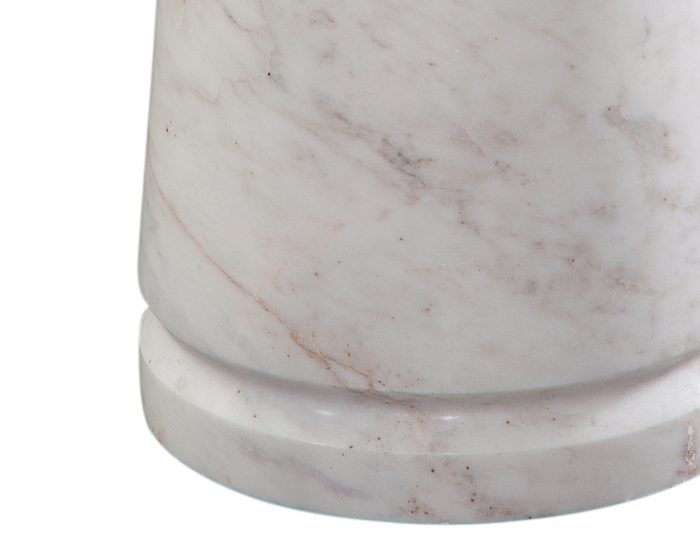 Joni 18" Round Talita White Marble Accent End Table - Image 3