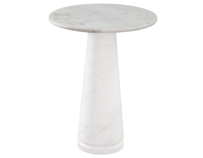 Joni 18" Round Talita White Marble Accent End Table Top